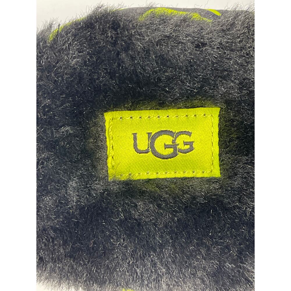 UGG women’s maxi slide tiger size 9 sheepskin sandals black green - Picture 7 of 11